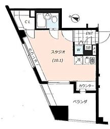 日神デュオステージ笹塚西館 10階ワンルームの間取り