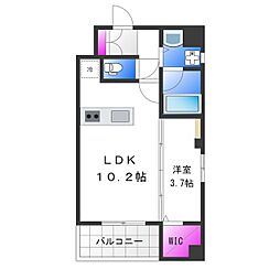 ベリーウェルIII 9階1LDKの間取り