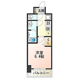 アドバンス大阪ブリス 1Kの間取図画像