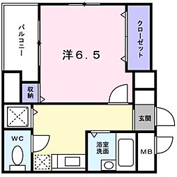 コンフォート橋本 1Kの間取図画像