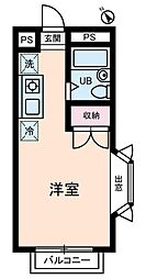 アズヴェール石神井 2階ワンルームの間取り