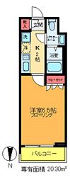 レジディア錦糸町 1Kの間取図画像