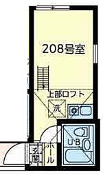 ユナイト桜本ヴィクトリーアルバート ワンルームの間取図画像