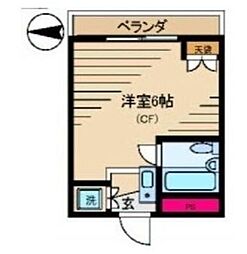 メゾンブロア 1階ワンルームの間取り