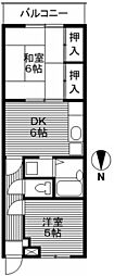 エクセルピア東邦 2DKの間取図画像