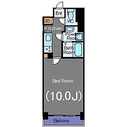 セザールスカイタワー銀座東 1Kの間取図画像