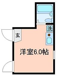 シャンテアムール亀戸 1階ワンルームの間取り