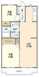 セントラルパーク幕張本郷 1階2LDKの間取り