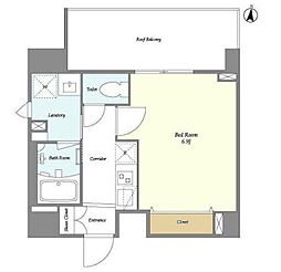 ラクラス中野富士見町 4階1Kの間取り