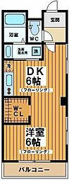リバーファーム 1DKの間取図画像