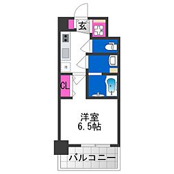 スプランディッド阿倍野 11階1Kの間取り