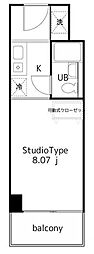 ガーデンヒルズ聖蹟桜ヶ丘 ワンルームの間取図画像