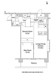 コンフォリア赤羽岩淵 9階1SLDKの間取り