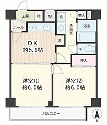 ベルメゾンヒカリ 2DKの間取図画像