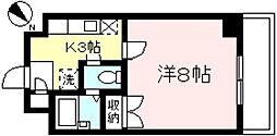 ハイツホルン相模大野 1Kの間取図画像