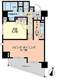 エスティメゾン赤羽 1LDKの間取図画像