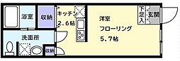 宮坂1−14−11 1階1Kの間取り