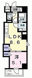 プラムツリー神楽坂 1LDKの間取図画像