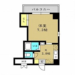 ファビラスマンション 3階1Kの間取り