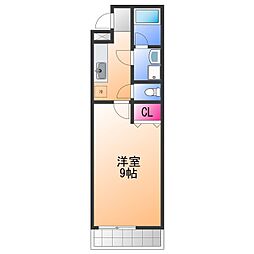 カーサ　ディ　パエーゼ 2階1Kの間取り