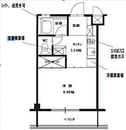 ファイン 2階1Kの間取り