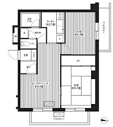 パレッヂ新小岩 2LDKの間取図画像