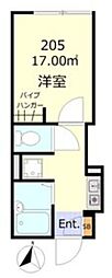 グランセ池上 1Kの間取図画像