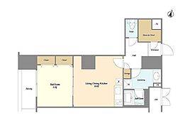 グランハイツ高田馬場 9階1LDKの間取り