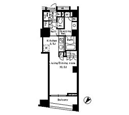 パークアクシス日本橋ステージ 1Kの間取図画像