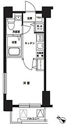クレアシオン門前仲町 12階1Kの間取り