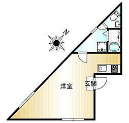 シンフォニア八広 ワンルームの間取図画像