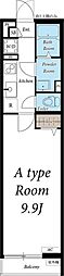リブリ・ソレイユ南流山 2階1Kの間取り