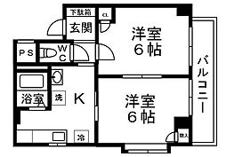 アンシェリー 2Kの間取図画像