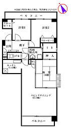 パロスけやき西 3LDKの間取図画像