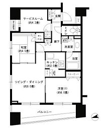 パークキューブ浅草田原町 2SLDKの間取図画像