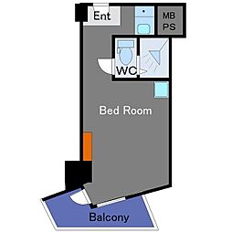 インペリアルお茶の水 2階ワンルームの間取り