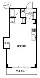 ミニカムマンション 5階ワンルームの間取り