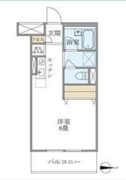 東京メトロ南北線 麻布十番駅 徒歩10分の賃貸マンション 3階ワンルームの間取り