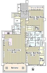 ガーデン高輪 2LDKの間取図画像