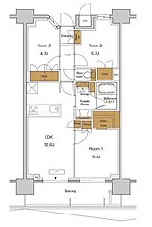 RJRプレシア東十条ガーデン 14階3LDKの間取り