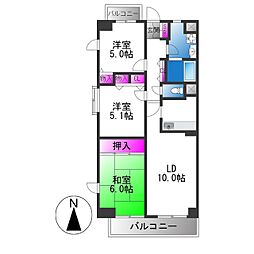 アディーレ八尾 3LDKの間取図画像