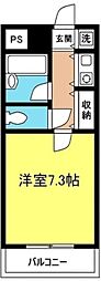 東竹ハイツ 1Kの間取図画像