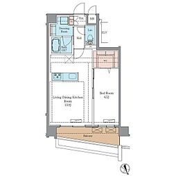 ラグゼナ平井サウス 4階1LDKの間取り