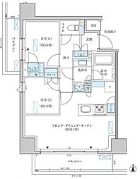 パークアクシス池袋イースト 2LDKの間取図画像
