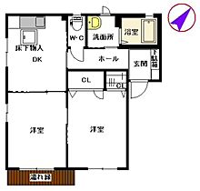 カサベルデ秋桜　Ｂ棟 B0101 ｜ 福岡県北九州市小倉南区下石田１丁目18-14-2（賃貸アパート2K・1階・43.75㎡） その2