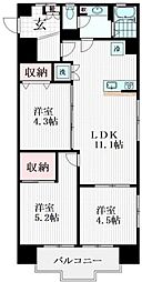 リバーサイドマンション江戸川 3LDKの間取図画像