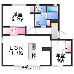 ボルトシティー3 2LDKの間取図画像