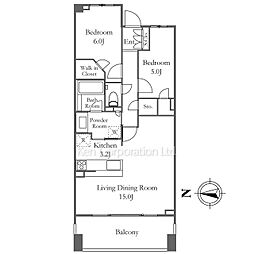 マジェスティハウス新宿御苑パークナード 2LDKの間取図画像