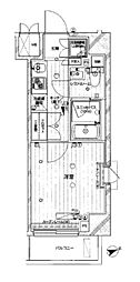 ルーブル川崎都町弐番館 1Kの間取図画像