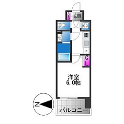 CREST TAPP 大阪EAST 1Kの間取図画像